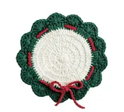 Crochet Knit Trivet - Wreath