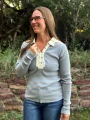 The Coastal Vintage Ribbed Striped Henley