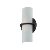 1-Light 6 in. Tucker 10 Watt LED Wall Sconce in Aged Bronze Finish with Etched Opal Glass Shade