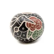 Black Seed Pot with Hummingbird Motif
