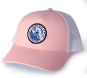 Surfing Walk of Fame  Embroidered Patch “Trucker Style Hat” Light Pink with White