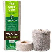 Char Coir Coco Coir Starter Plugs, 78-Count Compressed Seed Starting & Cloning Plugs