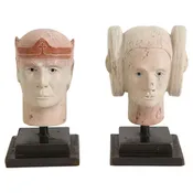 Mystical Prince and Princess Granite Marble Head Sculptures by Scott McLeod