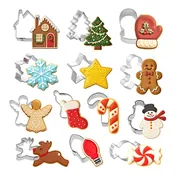 13 Piece Mini Christmas Cookie Cutter Set