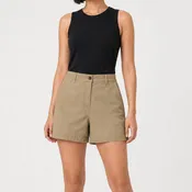 Women's Khaki Washed Twill Shorts