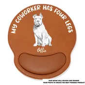 Custom Christmas Birthday Gifts For Dog Dad • My Coworker Has Four Legs - Personalized Leather Mouse Pad