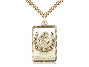 14Kt Gold Filled Communion / First Reconciliation on a 24 inch Gold Plate Heavy Curb Chain