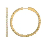 14k Yellow Gold In & Out Diamond Hoop Earrings