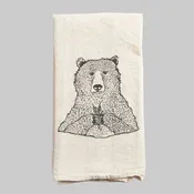 Bird and Buffalo Tea Towel