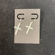 Air Blue Opal Cross Earrings