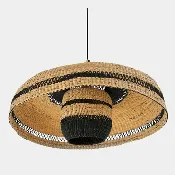 Hand Woven Basket Pendant in Noir