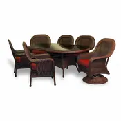 7 Piece Dining Set with Swivel Captain's Chairs