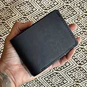 Billfold Wallet in Black Bridle Leather - American Artisanal Leather Purses and Bags. Woman Owned Small Biz from Mchenry | Chicago IL.