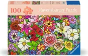 100 Piece Puzzle, Tiffany Flowers