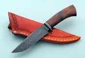 DAN LEWIS FORGED FEATHER DAMASCUS CLIP POINT HUNTER