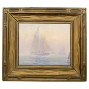 Oil On Canvas of Sailboats by Oscar Anderson