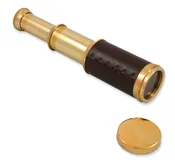 6 Inch Telescope with Leather - Brass