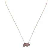 14k White Gold Pink Sapphire Baby Bear