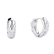 14K Gold Dipped C-Shaped Hoop Earrings in White Gold