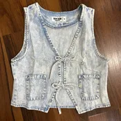 Acid Wash Tie Vest