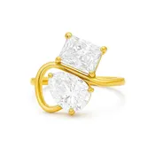 010 Ellie Vail Waterproof Gold-Plated Stainless-Steel Daria Toi Et Moi Ring 0