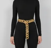 Big Chains Belt – Classic Chain Link Belt With Buckle Closure For Women’s Fashion