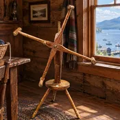 Antique 19th C Primitive Wood Yarn Winder Clock Reel Weasel With Dial                      $129.99