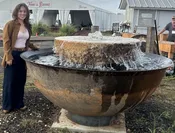 500 Gallon Water Fountain, Washington/Port Barre Kettle, City Mills Millstone