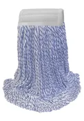 Blue/White Rayon Blend Looped-End Finish Applicator Wet Mop