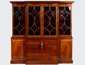 GEORGE III STYLE MAHOGANY BREAKFRONT BOOKCASE
