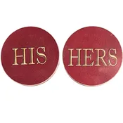 Absorbent Standard Size Auto Coaster His & Hers 2 Piece Set