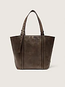 24/7 Bag East West aus schwarzbraunem Distressed-Leder
