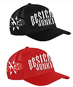 Designer Junkie Suede Trucker Cap ( Red/Black )
