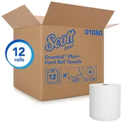 01080 KLEENEX 8″ WHITE ROLL TOWELS – 425’/roll, 12 rolls/case