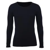 Merino Skins Unisex Long Sleeve Crew Neck - Black (Men S/ Women M)