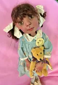 Big Pearl from Connie Lowe  20” in chocolate resin  and One of a Kind. + bear, button, treats