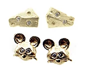 14 kt and Diamond Mice OR Cheese Studs