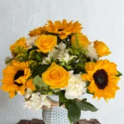 blooming yellow and white