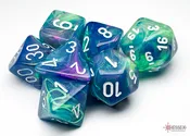 Chessex: Festive Waterlilly/white Polyhedral 7-Die set CHX27546