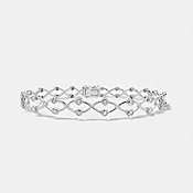 18K White Gold Bezel Diamond Lattice Bracelet — Zoland