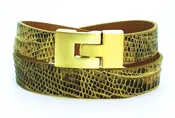 Double Jigsaw Bracelet Beige Marked Lizard