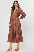Allie midi dress in brown