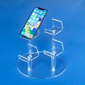 4 Pedestal Easel Cell Phone Display - Clear Acrylic Stand