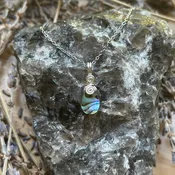 Abalone Teardrop Wire Wrapped Necklace  – Artisan Made (Variants)