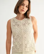 Aisha Crochet Vest – Natural