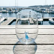 16 oz Large Pour Wine Glass, Whale Tail