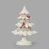 10.25″H POINSETTIA TREE CARDINAL AND BERRIES