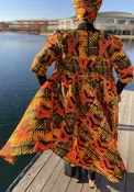 Afrah Light Kimono/Jacket (Orange Yellow Black)