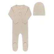 Ely's & Co. - Bunny Embroidered Footie and Beanie Set | Sweet Newborn Gift