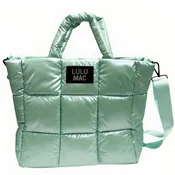 Lulu Mac Large Puffer Metallic Handbag Mint